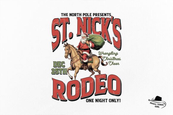 Christmas Cowboy Santa St Nick's Rodeo: A Festive Design Asset