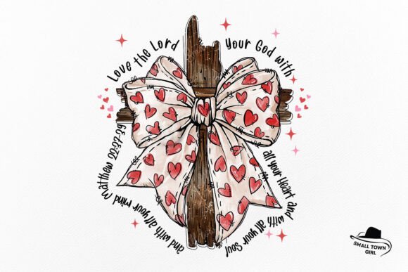 Coquette Bow Valentine Jesus Bible Verse: Faithful Design in One PNG