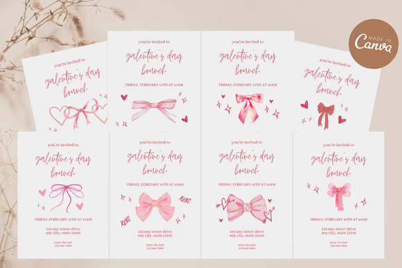 Designing with the Coquette Galentine's Invitation Bundle
