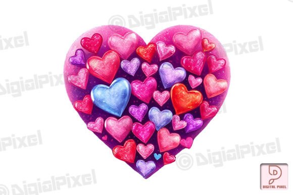 Embrace Vibrancy: The 3D Multicolor Valentine Heart Shape