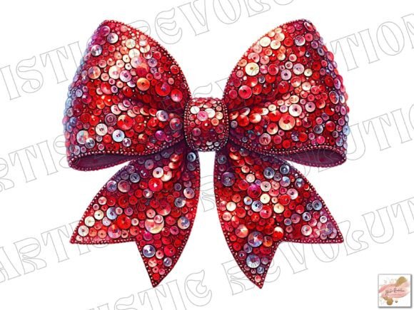 Glitter Coquette Bow Christmas Png: Festive Digital Charm