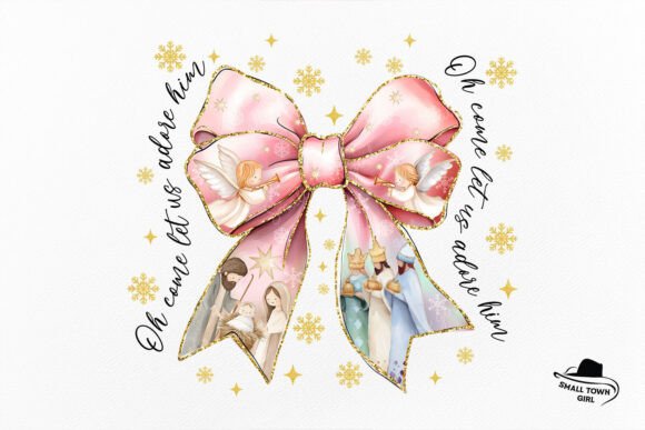 Jesus Christian Christmas Coquette Bow: Festive Design with a Delicate Touch
