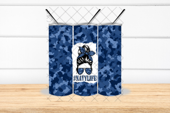 Navy, Military, Messy Bun, Tumbler: More Than Just Designs