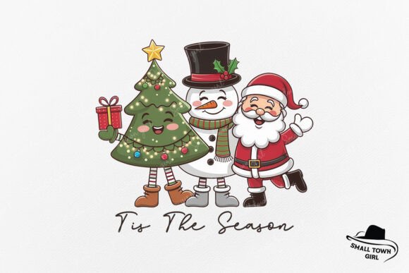Tis the Season Retro Christmas Santa Png: A Vintage Holiday Asset