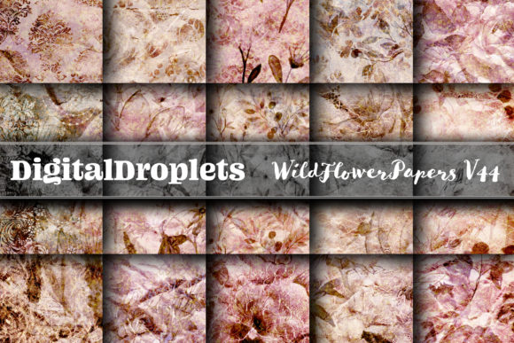 Wild Flowers Papers Vol. 44: Dark, Textured & Glittering Backgrounds