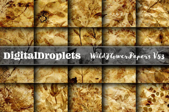 Wild Flowers Papers Vol. 53: Textured & Glittered Scrapbook Backgrounds